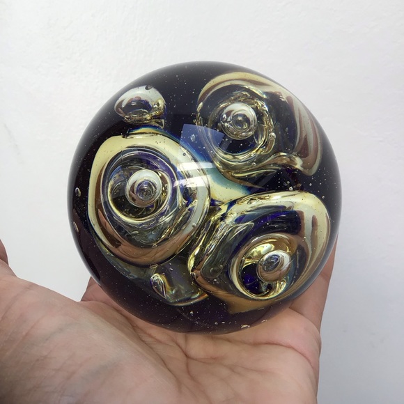 FINAL SALE Vintage Glass Art Bubble Paperweight - Picture 2 of 7